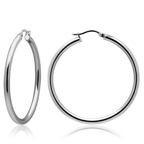 TK425 High Polished Stainless Steel Earrings showcasing a sleek and shiny design without plating, perfect for any occasion.