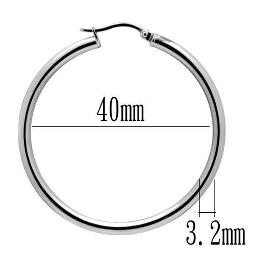 TK425 High Polished Stainless Steel Earrings showcasing a sleek and shiny design without plating, perfect for any occasion.