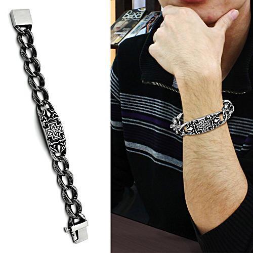 TK443 High Polished Stainless Steel Bracelet showcasing its sleek design and shiny finish.