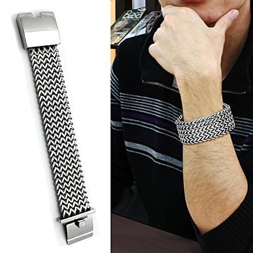 TK451 High Polished Stainless Steel Bracelet showcasing its sleek design and shiny finish.