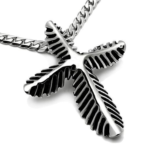 TK461 High Polished Stainless Steel Chain Pendant showcasing its sleek design and shiny finish.