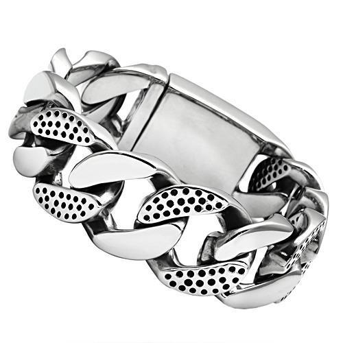 TK448 High Polished Stainless Steel Bracelet showcasing its sleek design and shiny finish.