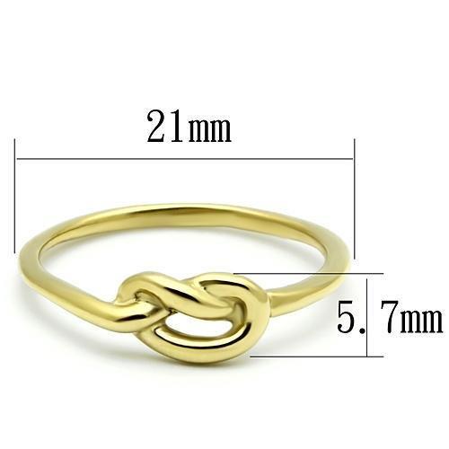 TK630G IP Gold Stainless Steel Ring with a sleek, minimalist design, featuring a shiny gold finish and no center stone.