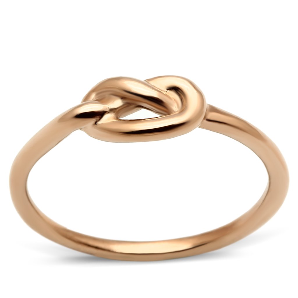 TK630R IP Rose Gold Stainless Steel Ring with a sleek design, showcasing its luxurious finish and minimalist style.