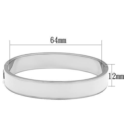 TK789 High Polished Stainless Steel Bangle featuring a white epoxy center stone, showcasing a sleek and modern design.