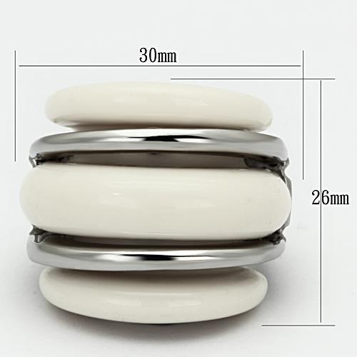 TK807 High Polished Stainless Steel Ring featuring a vibrant synthetic citrine stone, showcasing its elegant design and shiny finish.