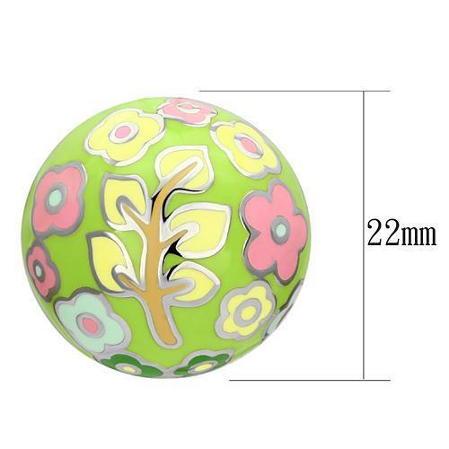 TK895 High Polished Stainless Steel Earrings featuring vibrant multi-color epoxy stones, showcasing a sleek and modern design.