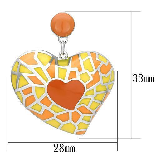 TK911 High Polished Stainless Steel Earrings featuring vibrant multi-color epoxy stones, showcasing a sleek and modern design.