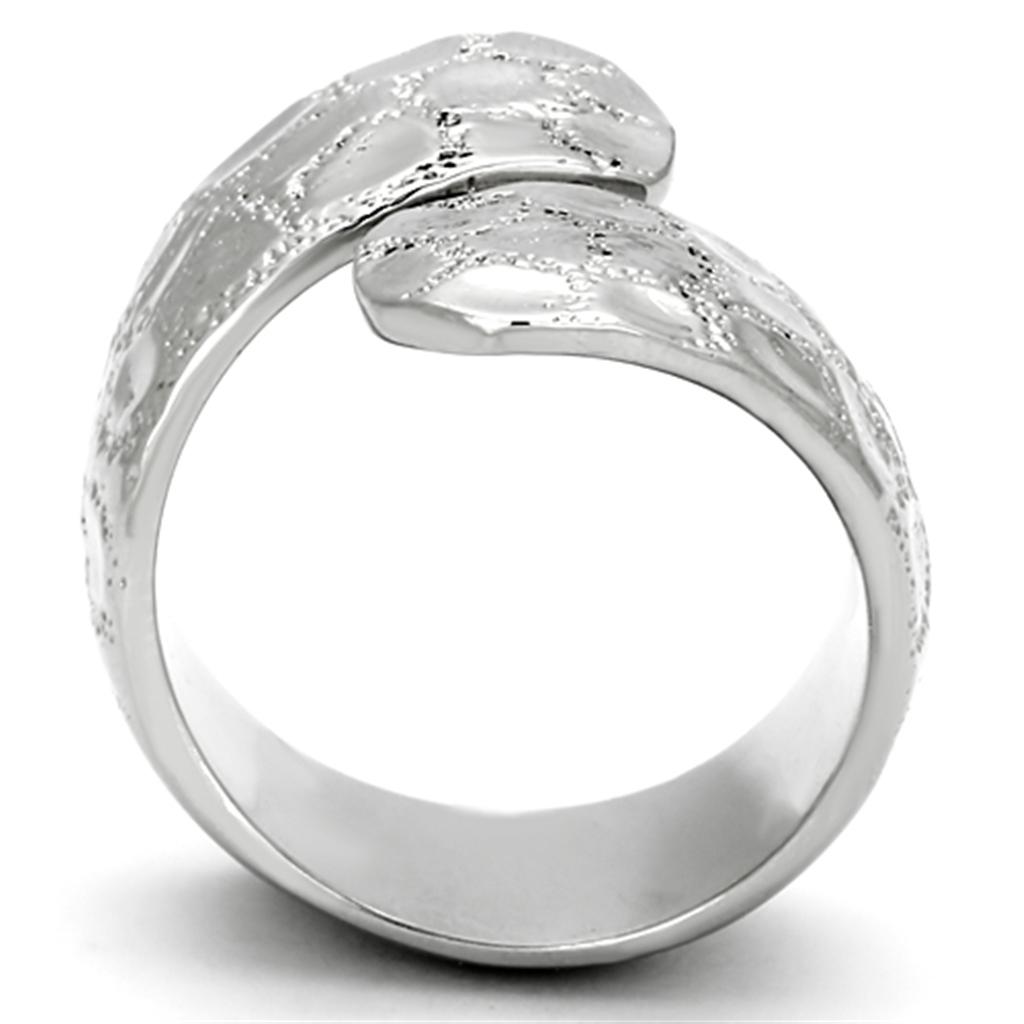 TK936 High Polished Stainless Steel Ring with a sleek, shiny finish, showcasing its minimalist design without any stones.