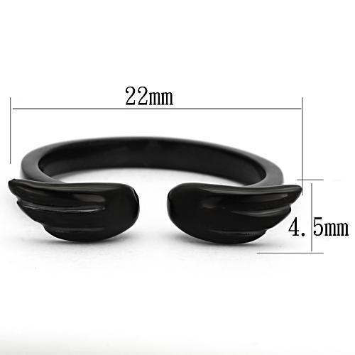 TK987 IP Black Stainless Steel Ring with a sleek, minimalist design, featuring a polished finish and no center stone.