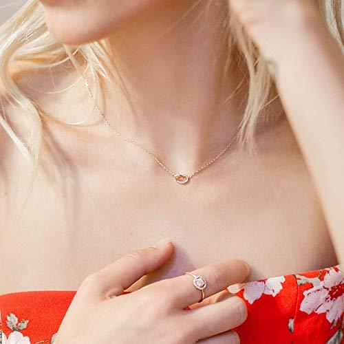 Trendy Twist Necklace in 14K rose gold plating, featuring a unique twist design and an adjustable length of 18 inches plus a 2-inch extender.