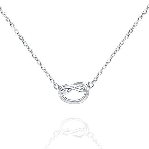 Trendy Twist Necklace in 14K white gold plating, featuring a unique twist design and adjustable length.