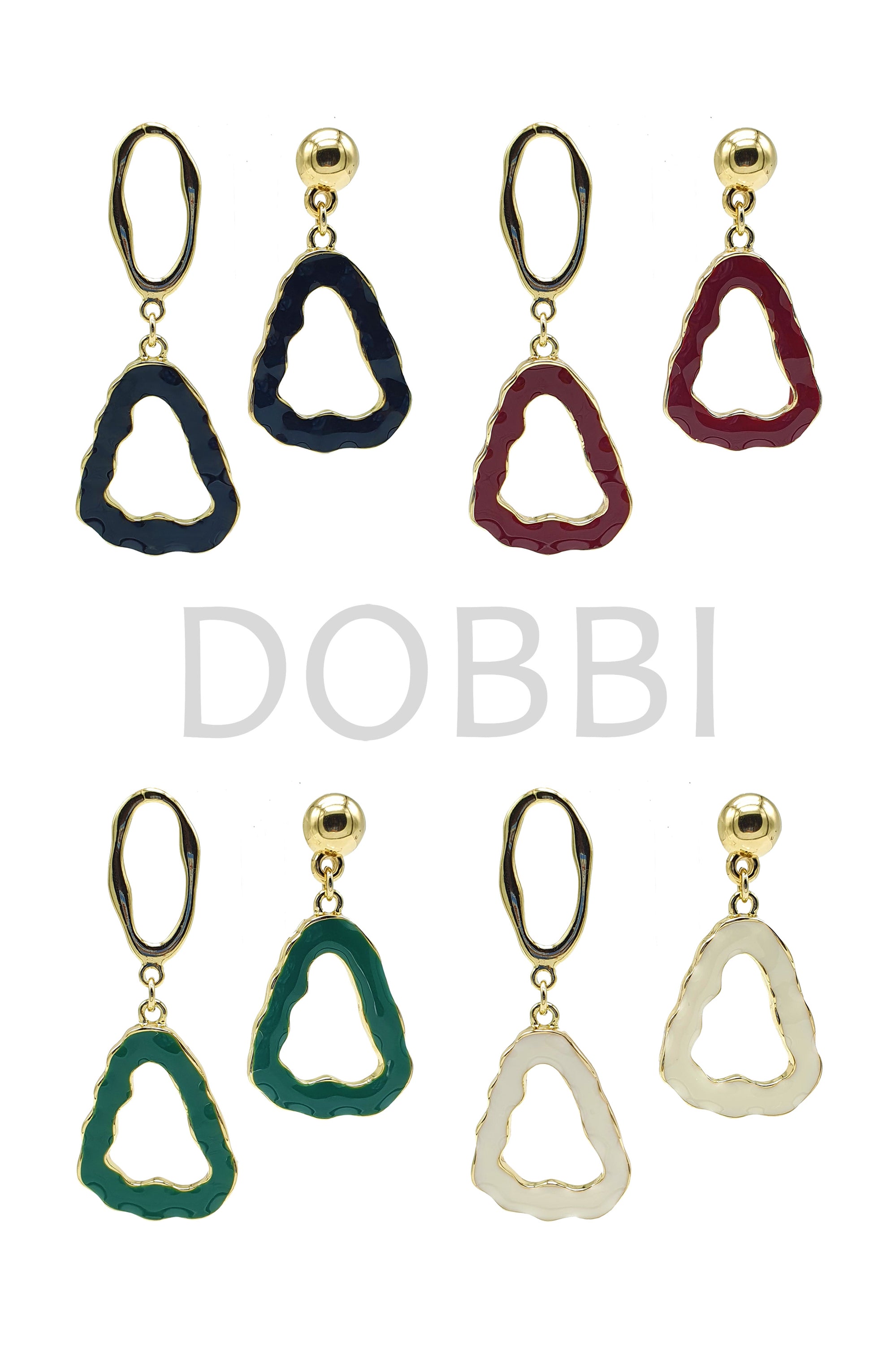 Stylish triangle waved unbalance drop earrings in elegant design, showcasing unique shapes and high-quality materials.