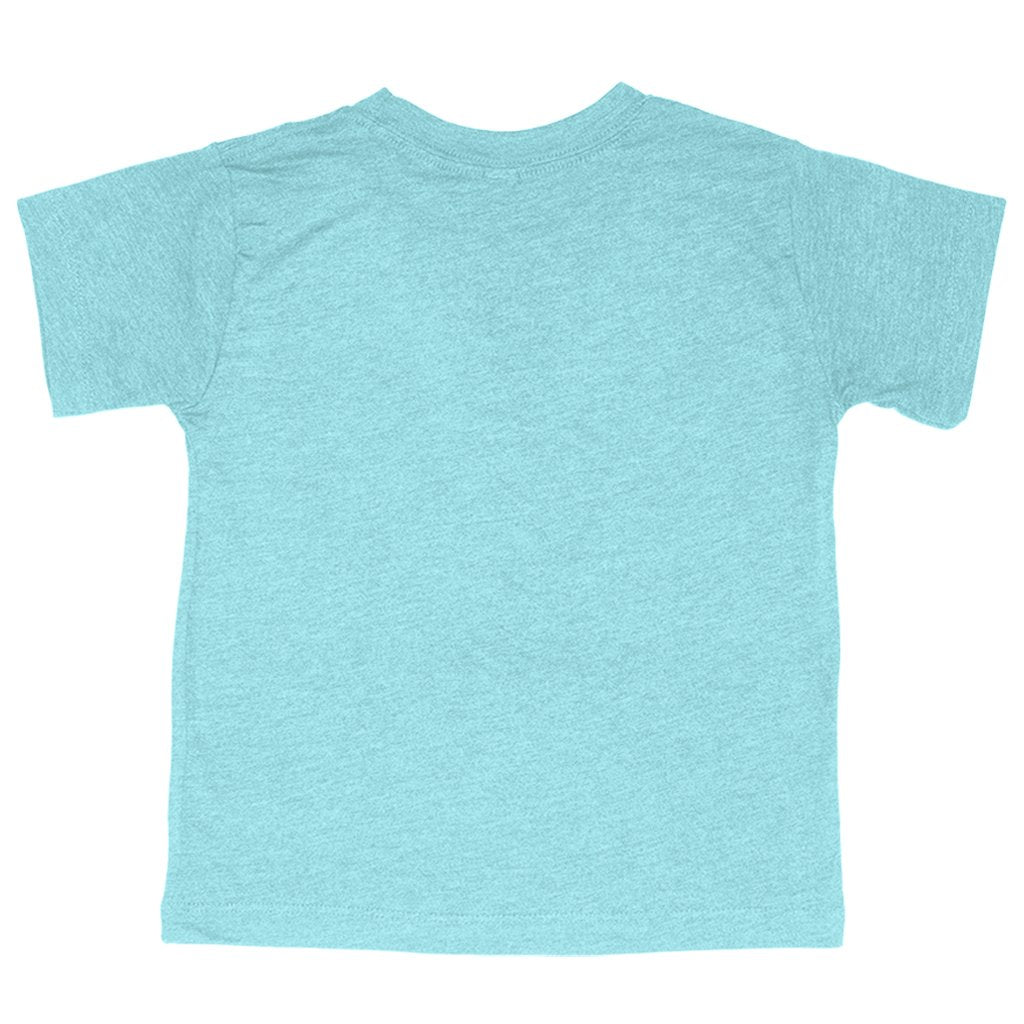 Triblend Toddler 1980 Classic T-Shirt featuring a vibrant 80s design, perfect for toddlers aged 2-5, made from eco-friendly materials.