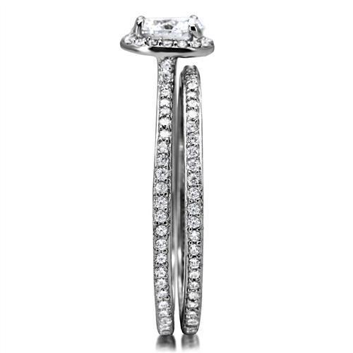 TS028 Rhodium 925 Sterling Silver Ring featuring a clear AAA Grade CZ stone, showcasing its elegant design and high-quality finish.
