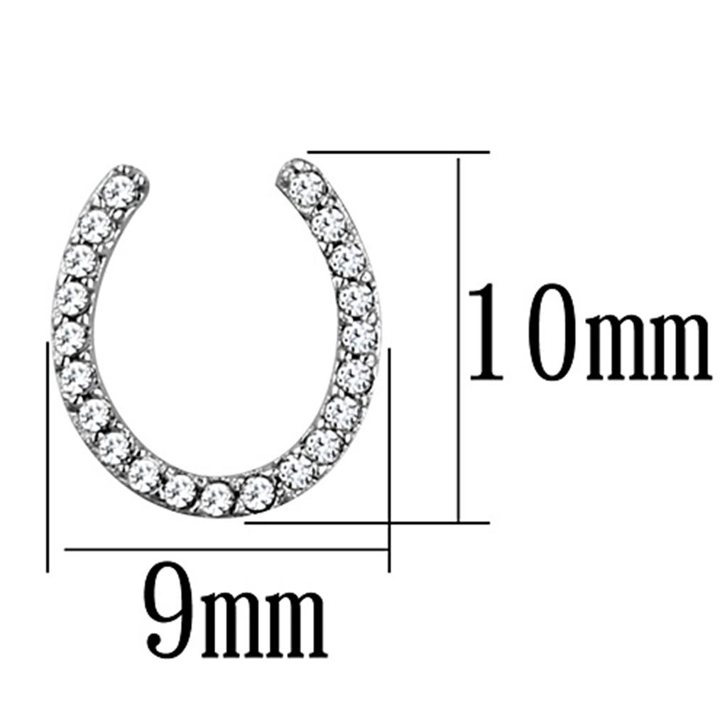 TS162 Rhodium 925 Sterling Silver Earrings featuring AAA Grade clear cubic zirconia, showcasing elegance and shine.