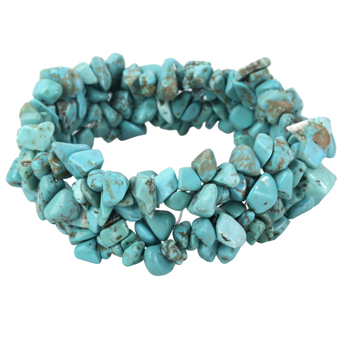 Turquoise Stretch Cuff 5 Layer Braided Chunky Chakra Bracelet showcasing natural turquoise stones and a unique handmade design.