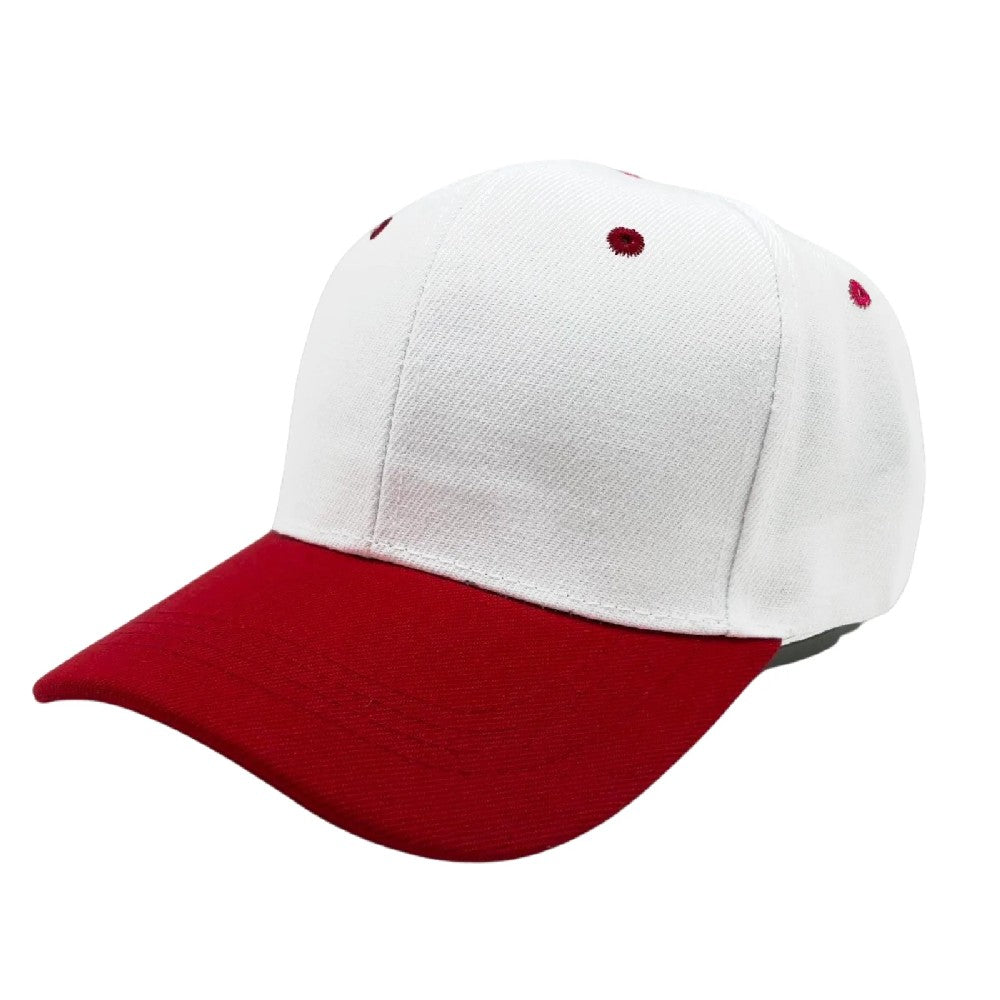 A pack of 6 VELCRO 2TONE baseball caps featuring a structured crown and adjustable Velcro closure, showcasing a stylish two-tone design.