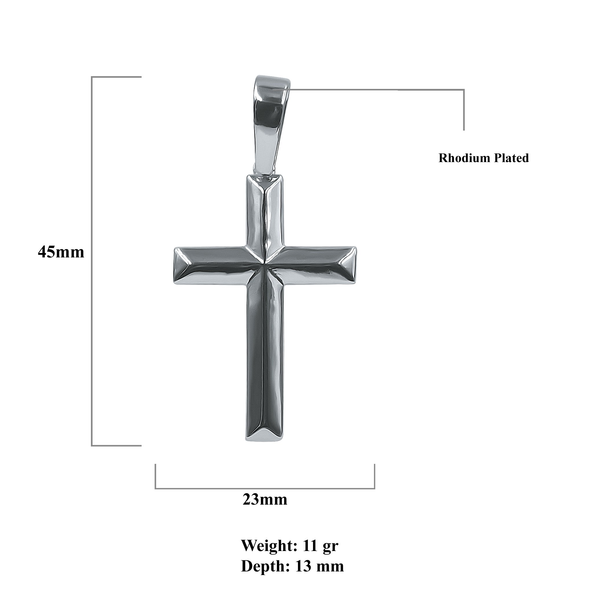 Venerate Silver Pendant featuring a rustic cross design with cubic zircon stones, crafted from brass copper metal.