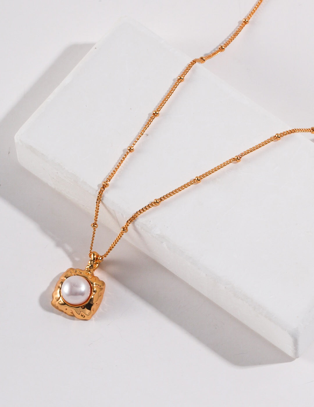 Vintage Large Pearl Pendant Necklace with Gold Chain, showcasing a baroque pearl and elegant gold vermeil chain.