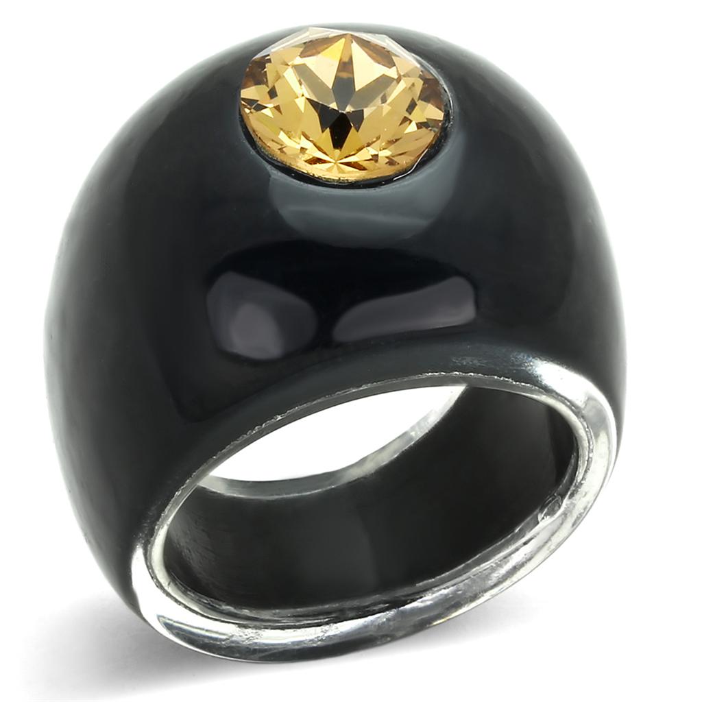 VL115 Resin Ring featuring a light smoked top grade crystal, elegantly designed for comfort and style.
