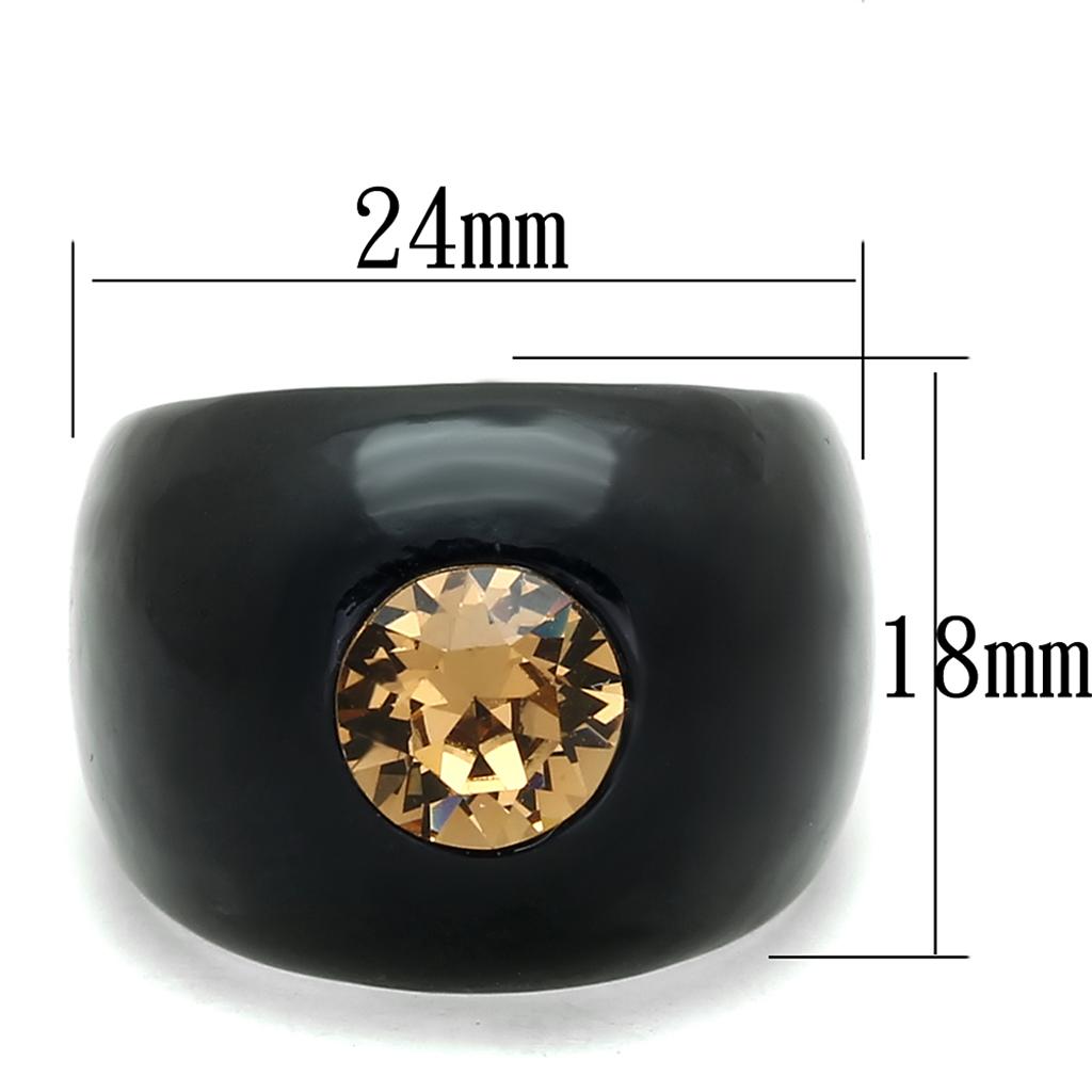 VL115 Resin Ring featuring a light smoked top grade crystal, elegantly designed for comfort and style.
