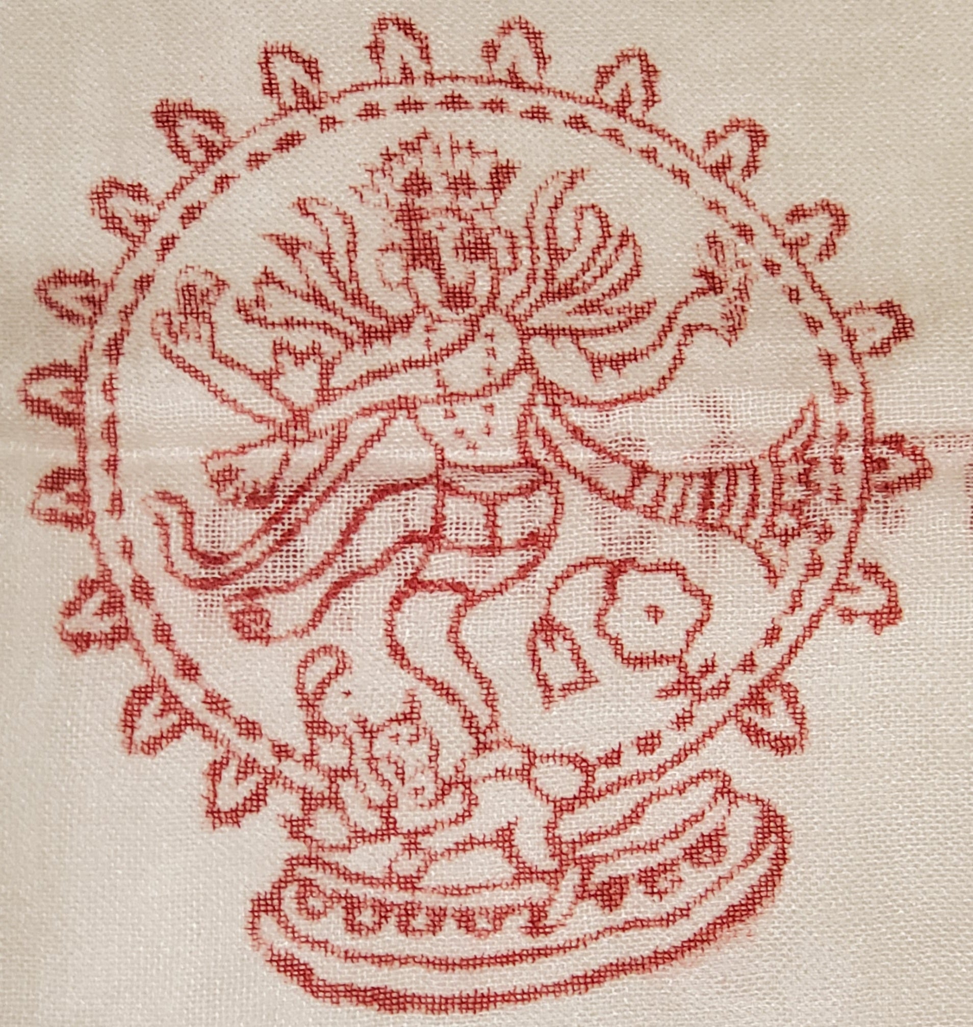 A luxurious white scarf featuring intricate Om symbols and Sanskrit writing, designed for meditation and traditional headwear.