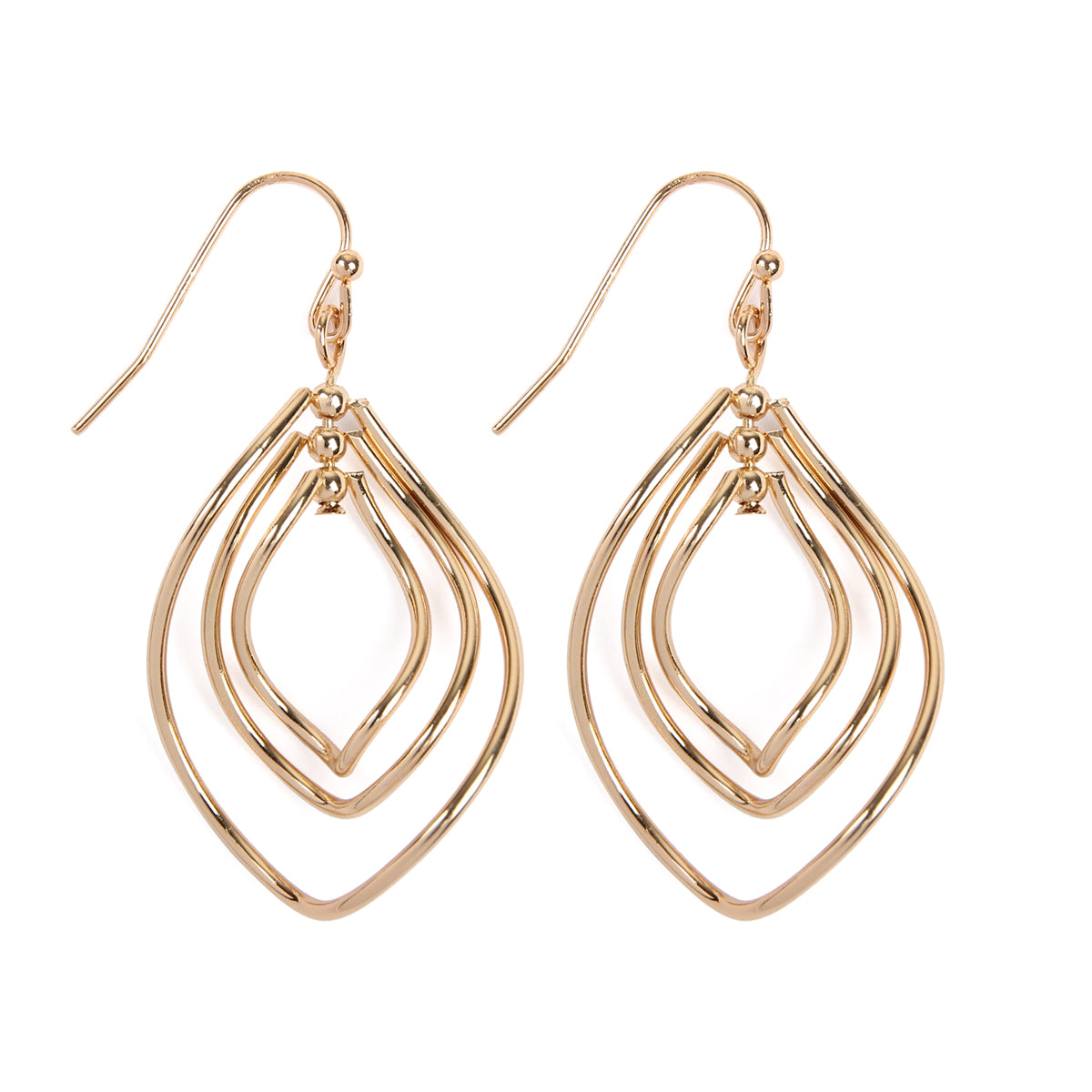 Wire Hammered Marquise Hook dangle Earrings in various colors, showcasing their elegant design and lightweight structure.