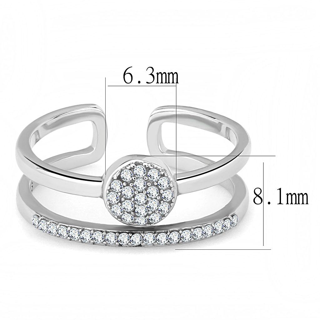 Elegant Women Stainless Steel Ring with Clear Cubic Zirconia, high-polished finish, perfect for any occasion.