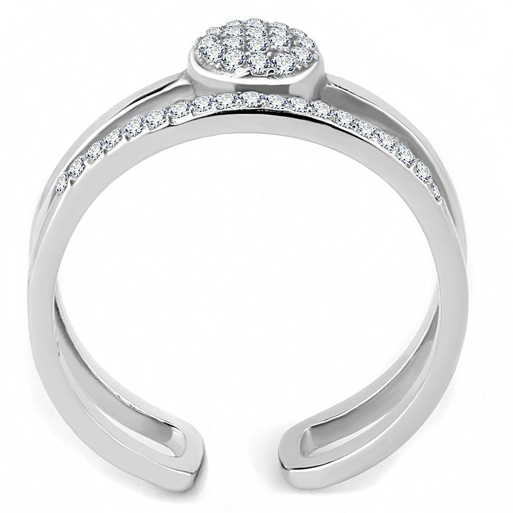 Elegant Women Stainless Steel Ring with Clear Cubic Zirconia, high-polished finish, perfect for any occasion.