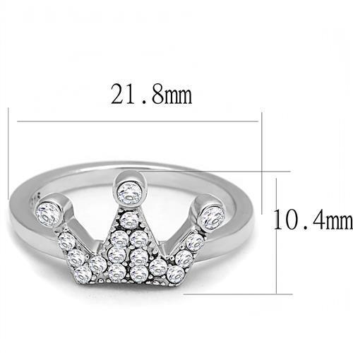 Elegant Women Stainless Steel Ring with Clear Cubic Zirconia, high-polished finish, showcasing its brilliance and design.