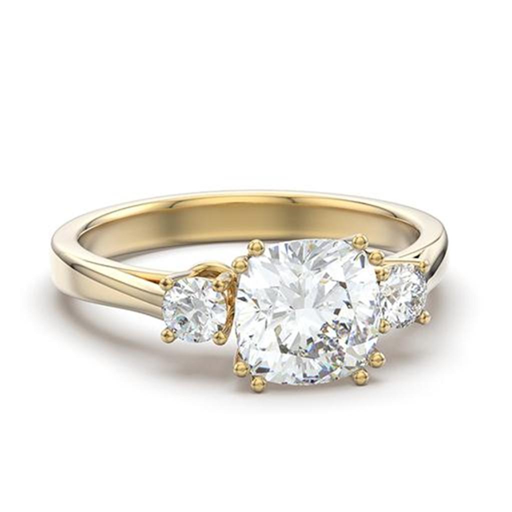 Elegant Women Stainless Steel Ring with Cubic Zirconia, featuring a square design and IP gold finish.