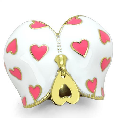 Women Stainless Steel Epoxy Rings TK1622 featuring multi-color epoxy finish and IP gold plating.