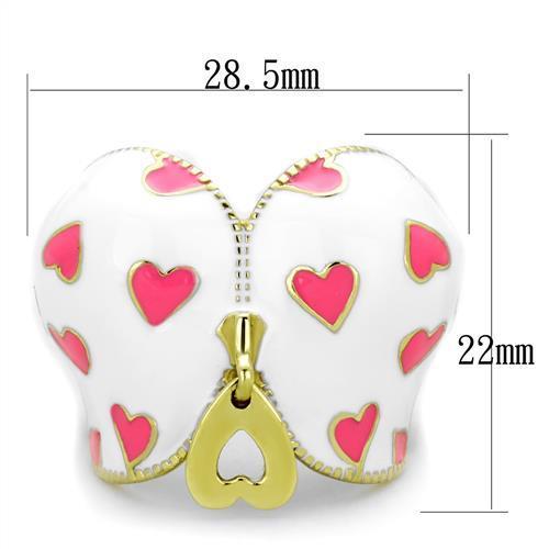 Women Stainless Steel Epoxy Rings TK1622 featuring multi-color epoxy finish and IP gold plating.