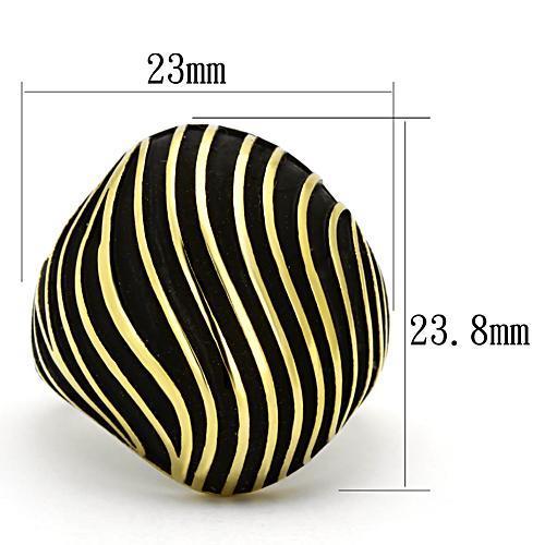 Elegant Women Stainless Steel No Stone Ring with IP Gold finish, showcasing a minimalist design.