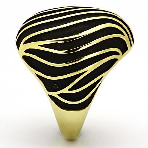 Elegant Women Stainless Steel No Stone Ring with IP Gold finish, showcasing a minimalist design.