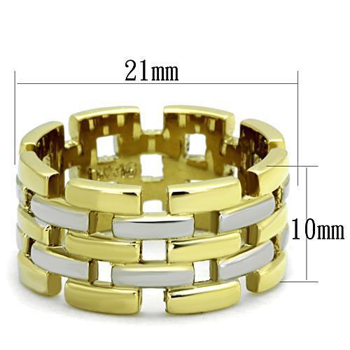 Gold and silver band ring.