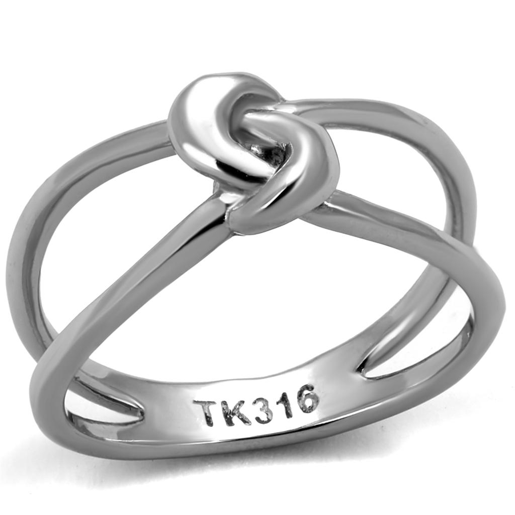 Women Stainless Steel No Stone Ring TK2262 with a high polished finish, showcasing its elegant and minimalist design.