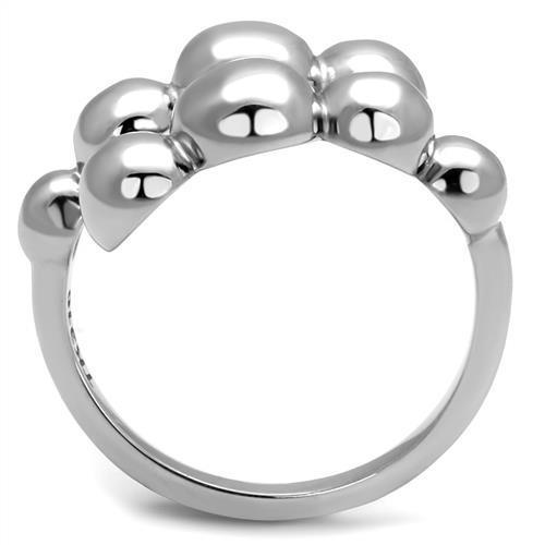 Women Stainless Steel No Stone Ring TK3089 with a high-polished finish, showcasing a minimalist design without any stones.