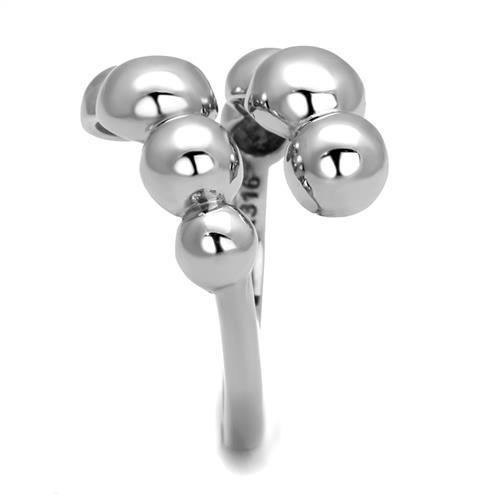 Women Stainless Steel No Stone Ring TK3089 with a high-polished finish, showcasing a minimalist design without any stones.