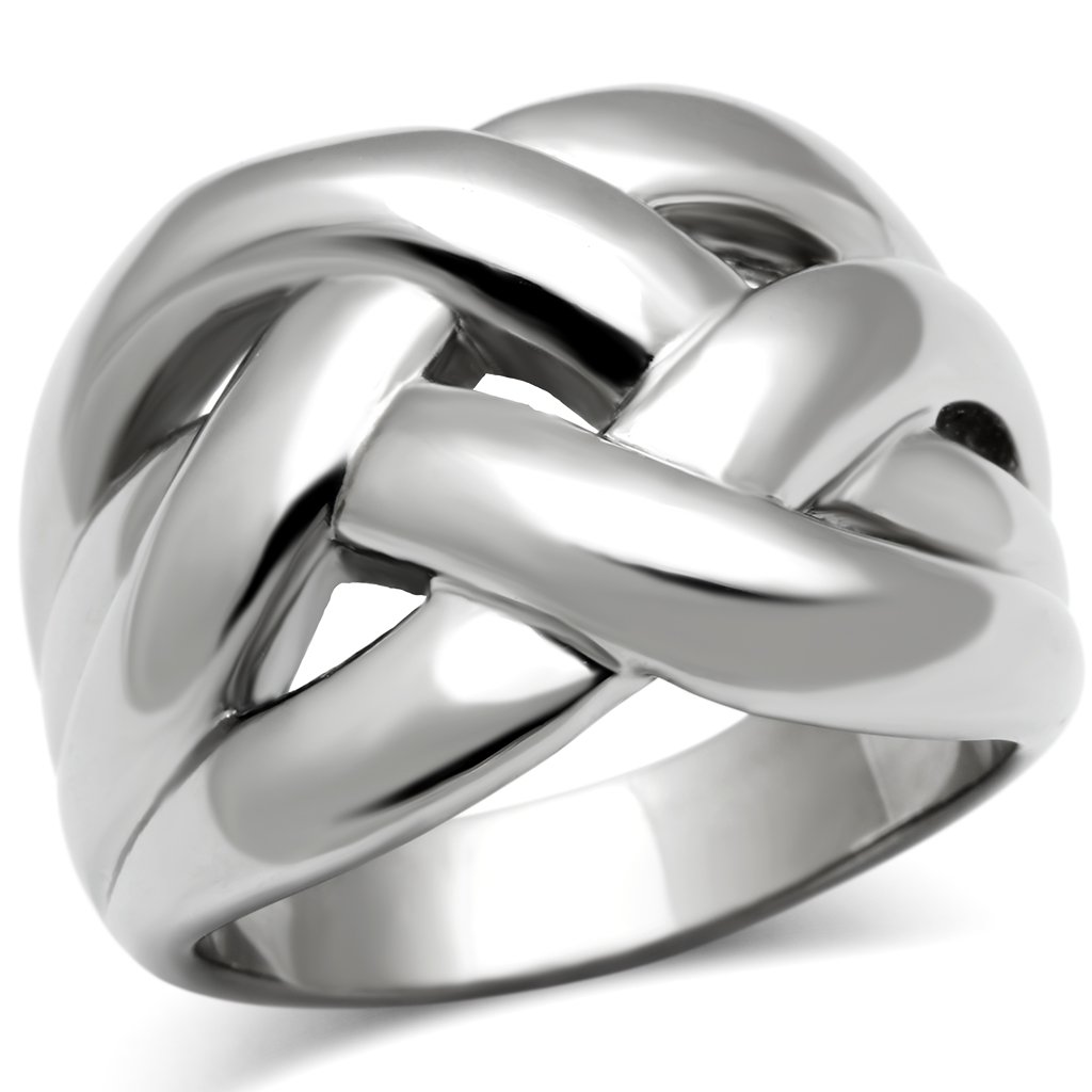 Elegant Women Stainless Steel No Stone Ring with high polished finish, showcasing a minimalist design.