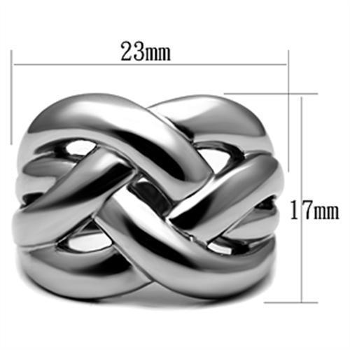 Elegant Women Stainless Steel No Stone Ring with high polished finish, showcasing a minimalist design.