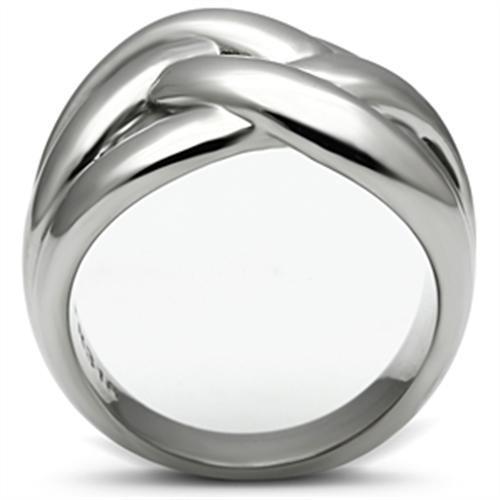 Elegant Women Stainless Steel No Stone Ring with high polished finish, showcasing a minimalist design.