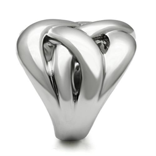 Elegant Women Stainless Steel No Stone Ring with high polished finish, showcasing a minimalist design.
