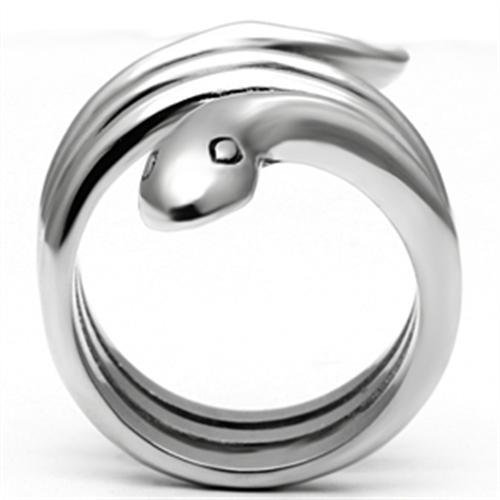 Women Stainless Steel No Stone Ring TK666 with a high-polished finish, showcasing a minimalist design without any stones.