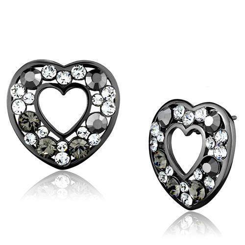 Elegant Women Stainless Steel Earrings with Synthetic Crystals in multi-color options, showcasing a modern design.