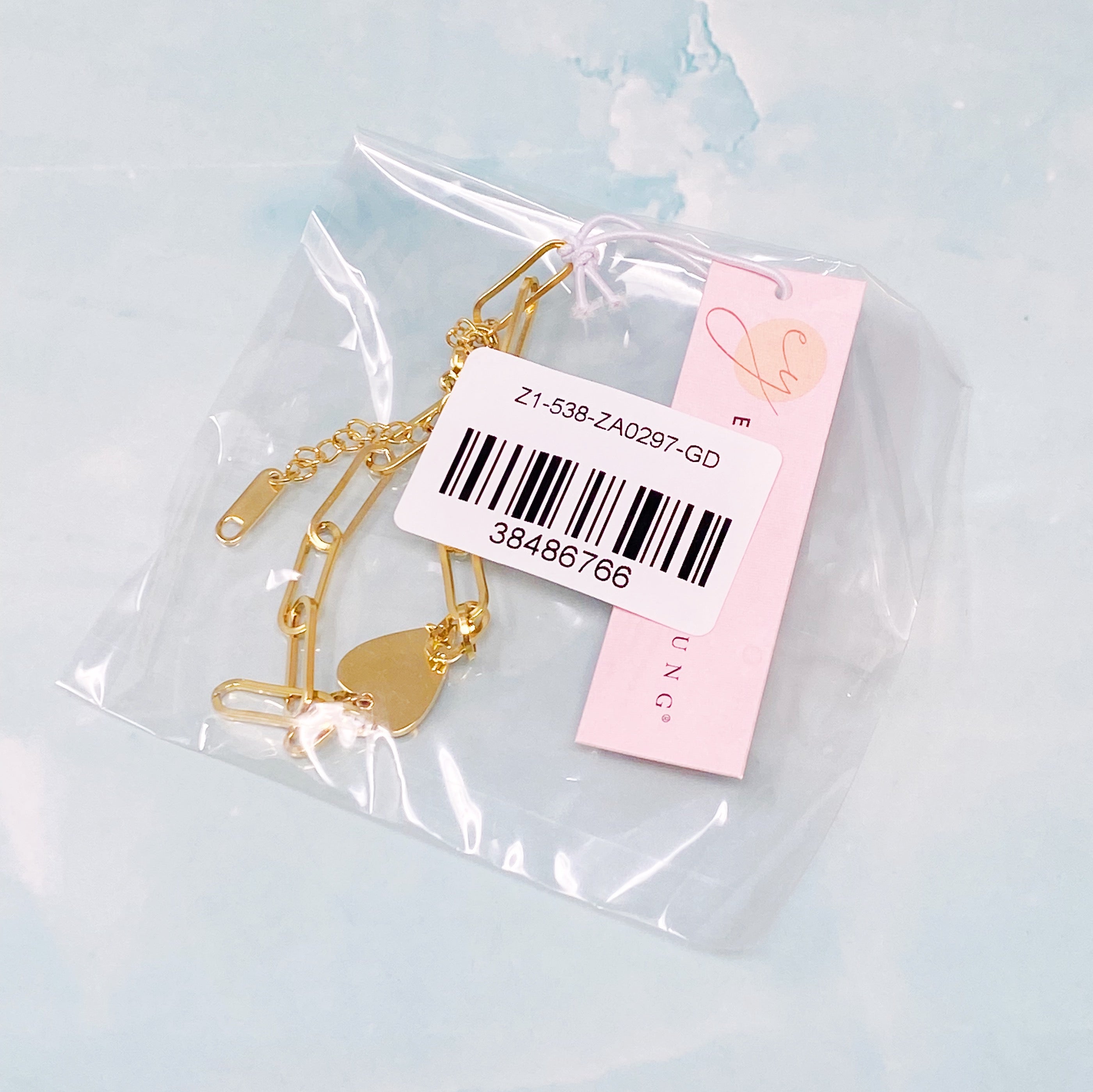 You Are My Side Heart Bracelet featuring a sleek link chain and heart-shaped charm, crafted from gold plated stainless steel.