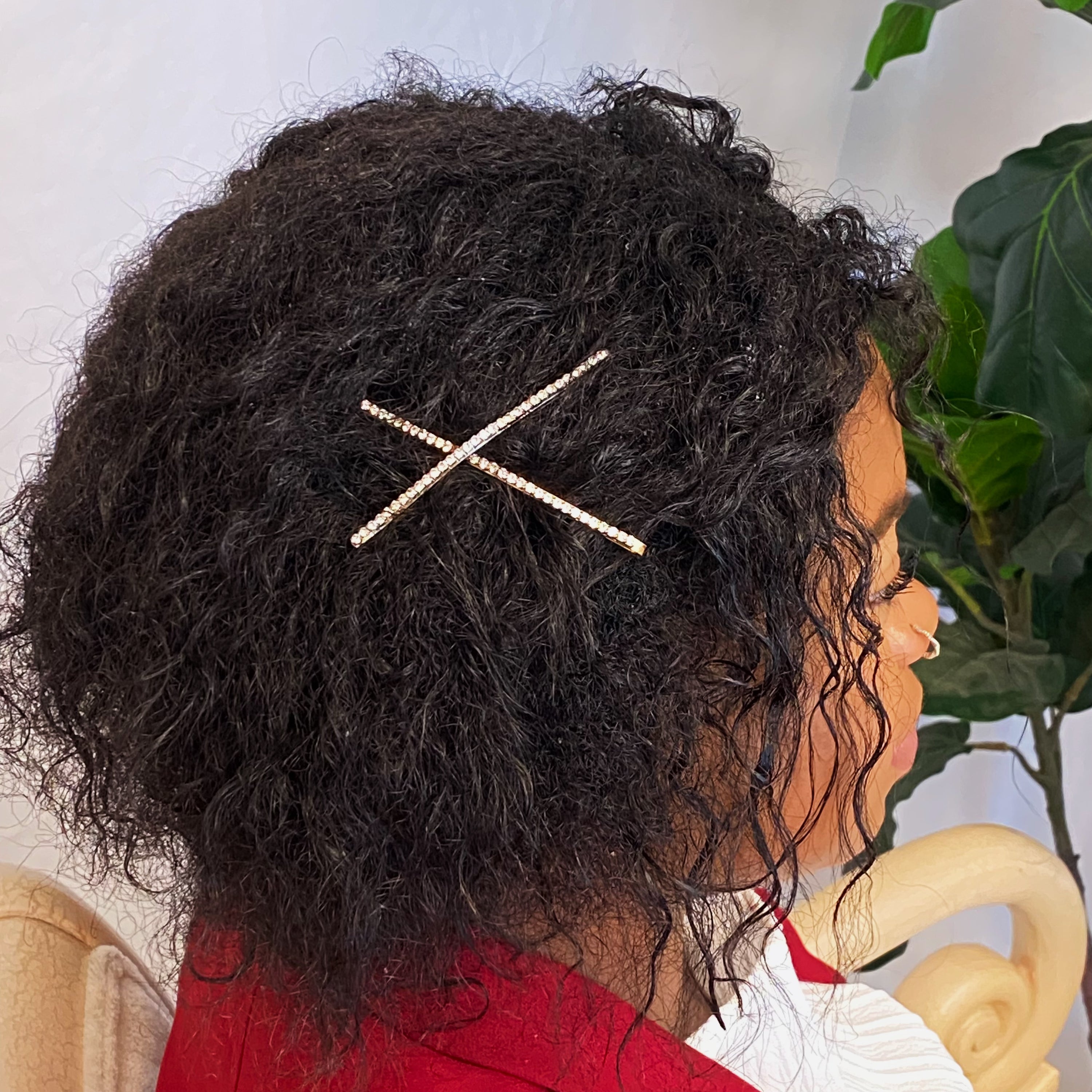Your Shiness CZ Hair Pin Set featuring 4 shiny bobby pins in gold and silver tones, displayed in a clear cello bag.