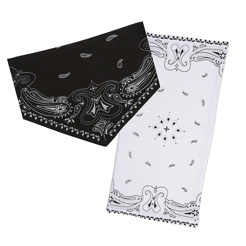 Baby Bandana Bib and Burp Pad Set in black and white, featuring a stylish design suitable for infants aged 3-12 months.