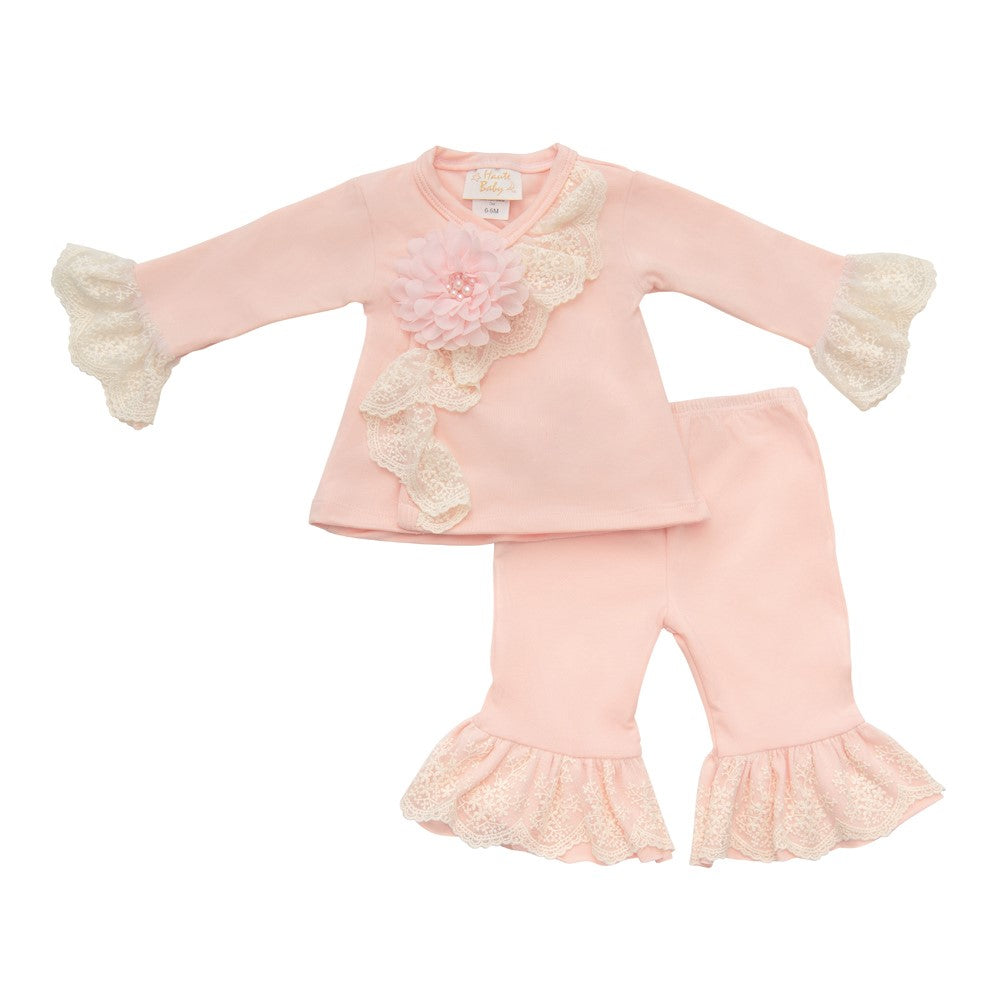 Chic Petit Infant Girls Criss Cross Pant Set featuring stylish design and soft fabric, perfect for infants.